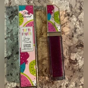 Too Faced Juicy Fruits Lip Gloss Glaze “Plum Crazy!” 7ml/0.24 oz NEW With Box